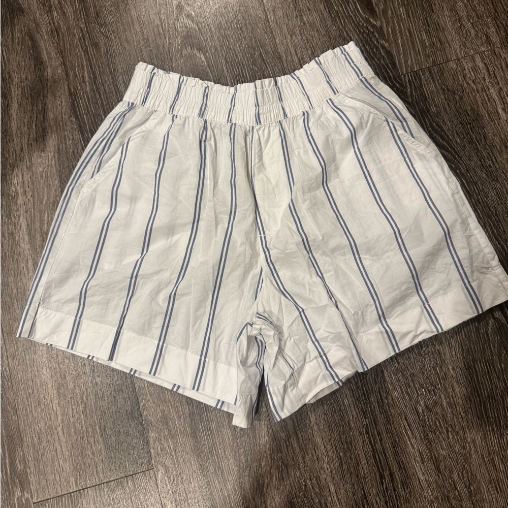 NWT Aerie White Striped Boxer Style Shorts